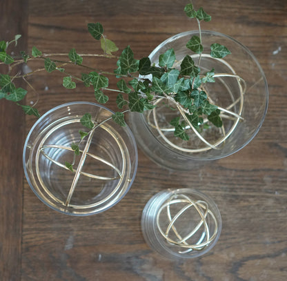 Sphere Vaas met metalen ring - Mondgeblazen glas