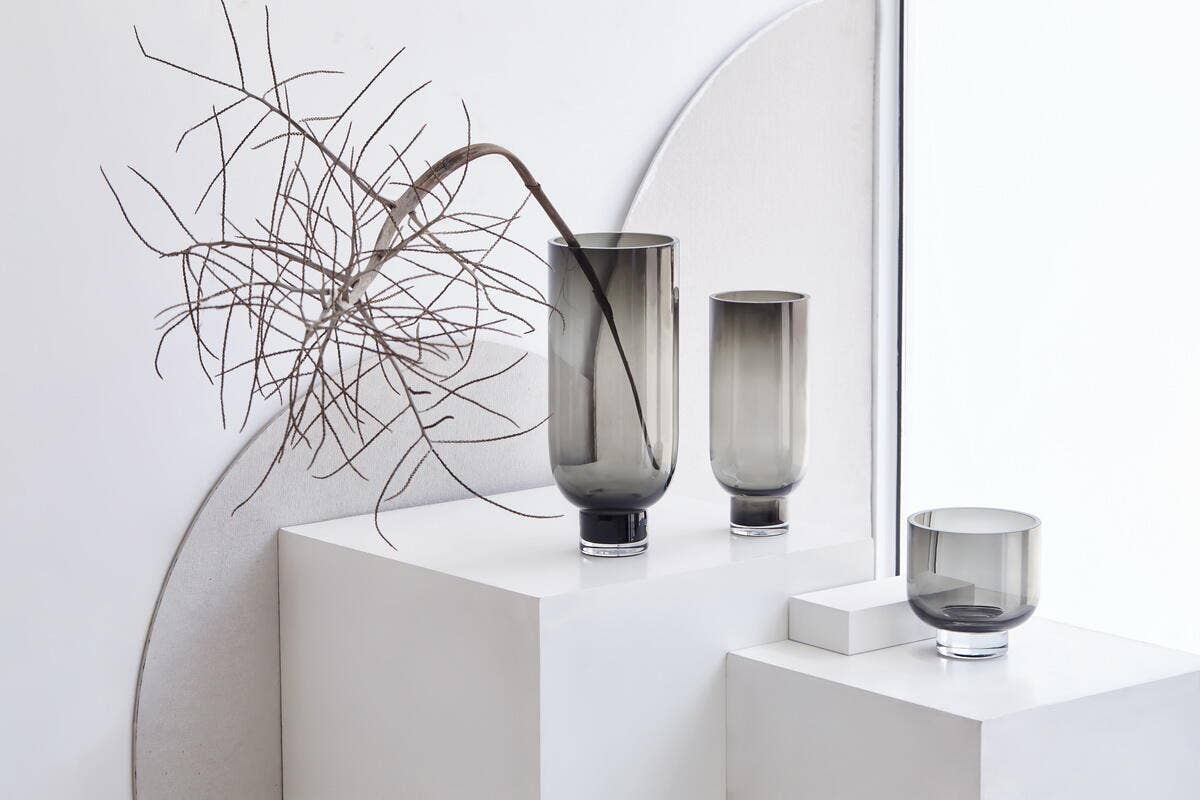 Glazen design vaas - Amber/Smoke