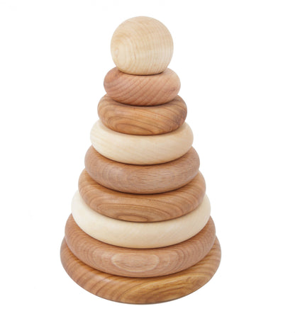Natuurlijke ronde piramide - Montessori stapelspel