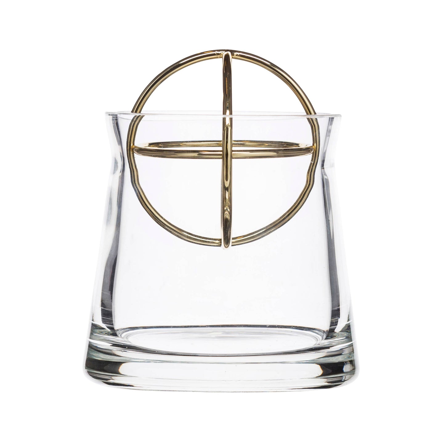 Sphere Vaas met metalen ring - Mondgeblazen glas