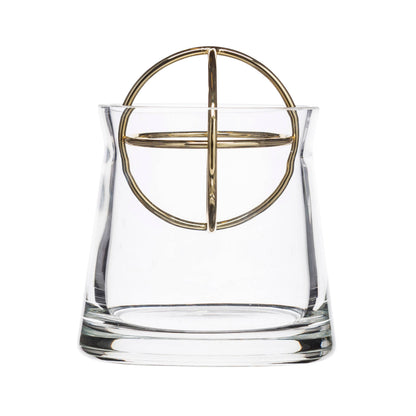 Sphere Vaas met metalen ring - Mondgeblazen glas